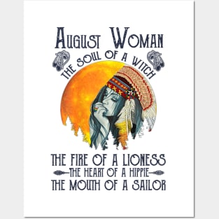 August Woman The Soul Of A Witch Girl Native American Birthday Posters and Art